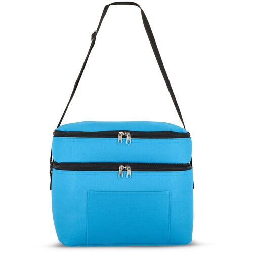 R-PET 600D koeltas met dubbele compartimenten, 30 x 20 x 24 cm, 12L lichtblauw