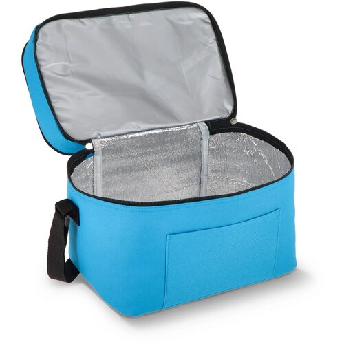 R-PET 600D koeltas met dubbele compartimenten, 30 x 20 x 24 cm, 12L lichtblauw