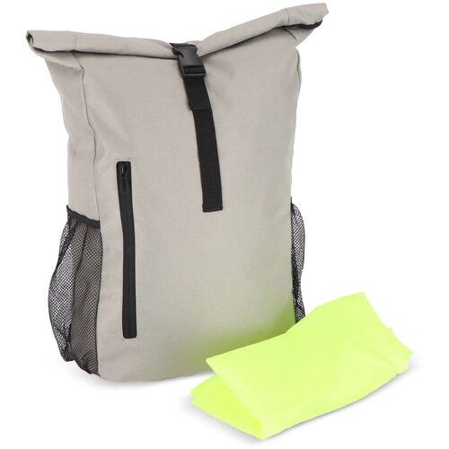 R-PET 600D Rolltop fietsrugzak 20L grijs