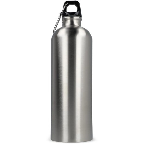 R-SS enkelwandige fles met karabijnhaak 750ml zilver