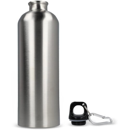 R-SS enkelwandige fles met karabijnhaak 750ml zilver