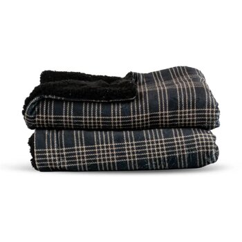 Sagaform Rut fleece plaid zwart
