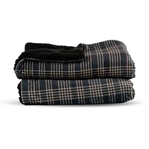 Sagaform Rut fleece plaid zwart