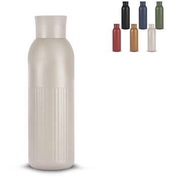 Sagaform Tekla Push stalen fles met druk dop gerecycled) 500 ml dried green 500 ml