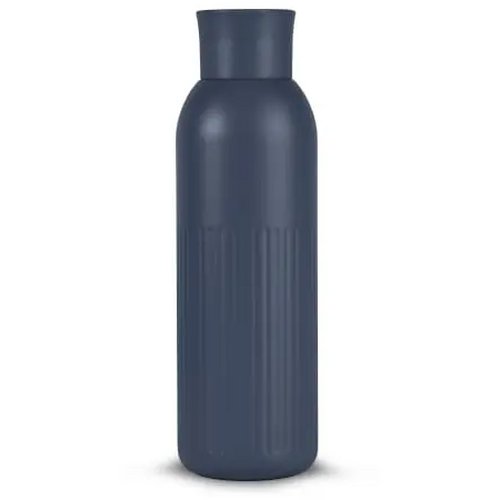 Sagaform Tekla Push stalen fles met druk dop gerecycled) 500 ml donkerblauw 500 ml