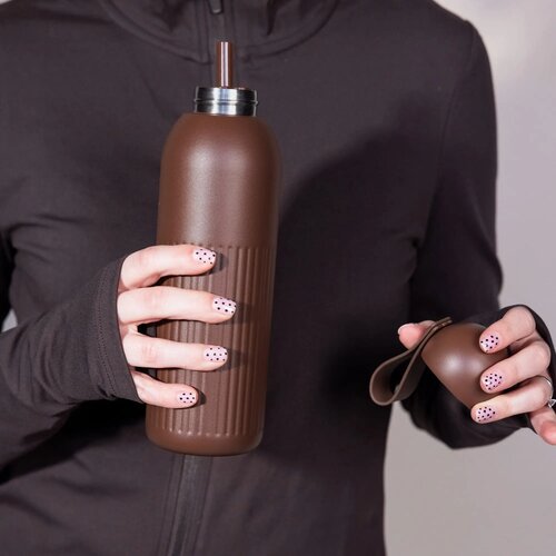 Sagaform Tekla stalen fles (gerecycled) 500 ml deep mauve 500 ml