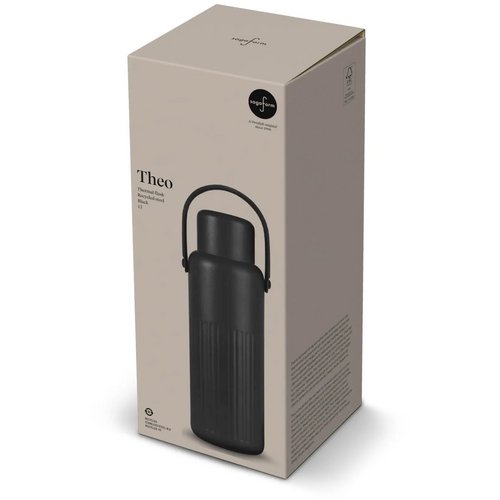 Sagaform Theo Thermosfles (gerecycled) 1 L zwart 1000 ml