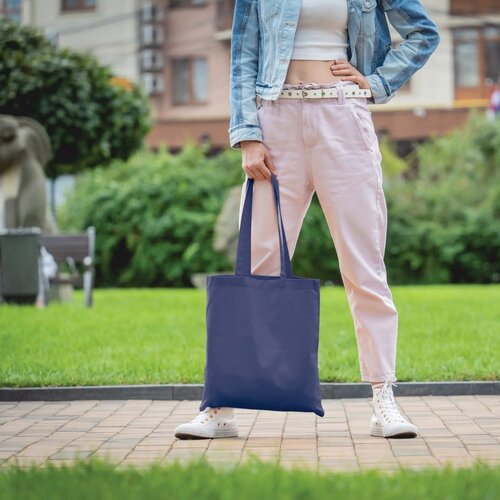 Schoudertas katoen OEKO-TEX® 140g/m² 38x42cm donkerblauw