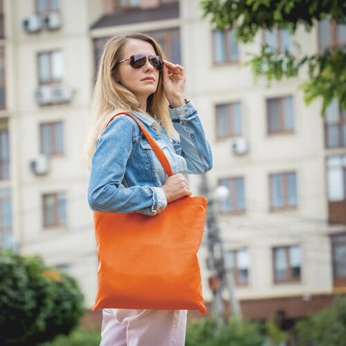 Schoudertas katoen OEKO-TEX® 140g/m² 38x42cm oranje