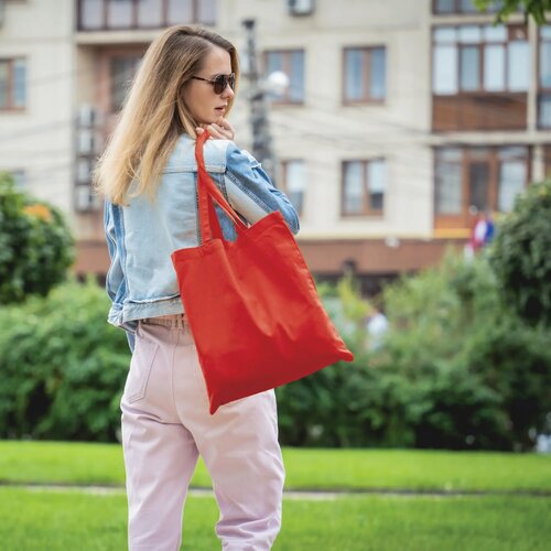 Schoudertas katoen OEKO-TEX® 140g/m² 38x42cm rood
