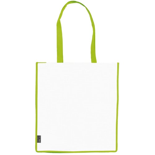 Schoudertas non-woven 75g/m² wit / lichtgroen