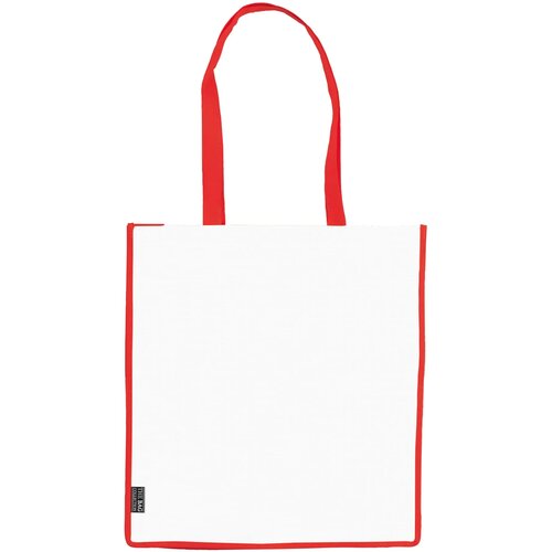Schoudertas non-woven 75g/m² wit / rood
