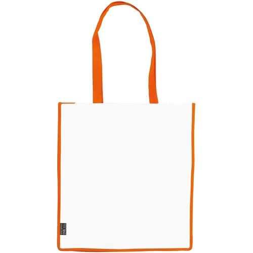 Schoudertas non-woven 75g/m² wit / oranje