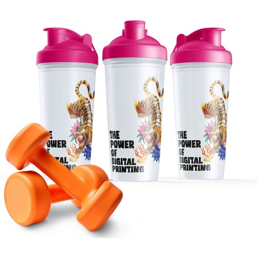 Shaker fles 700ml roze