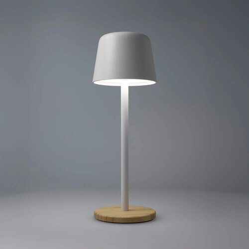 Solis Dimbare Tafellamp met Bamboe basis wit