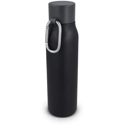 Thermofles matte finish met Caribiner 600ml zwart 600 ml