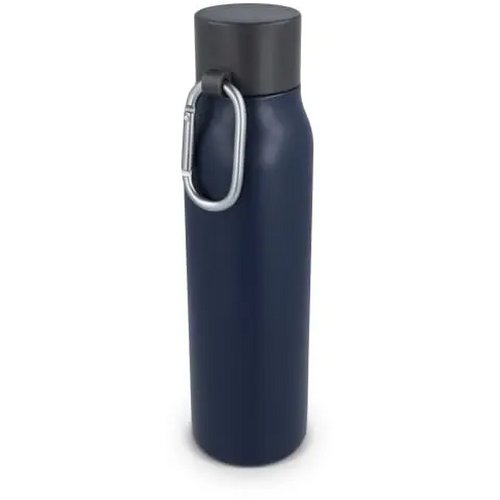 Thermofles matte finish met Caribiner 600ml donkerblauw 600 ml
