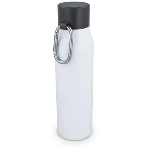 Thermofles matte finish met Caribiner 600ml wit 600 ml