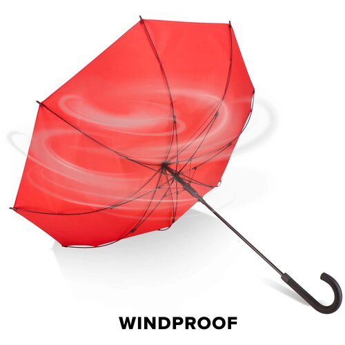 Verdure 190T Pongee 23" Winddichte haakparaplu Auto open rood