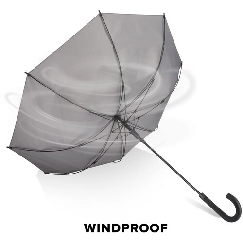Verdure 190T Pongee 23" Winddichte haakparaplu Auto open grijs