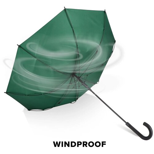Verdure 190T Pongee 23" Winddichte haakparaplu Auto open donker groen