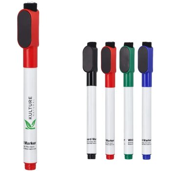 Whiteboardmarker met magneet en wisser groen