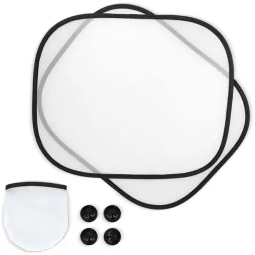 Zonnescherm voor autoraam, set van 2 in hoesje sublimatie wit