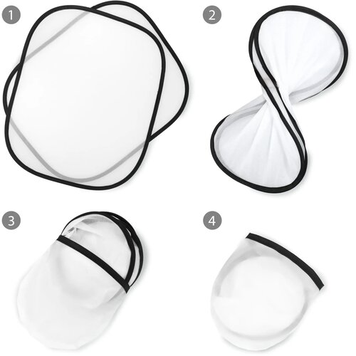 Zonnescherm voor autoraam, set van 2 in hoesje sublimatie wit