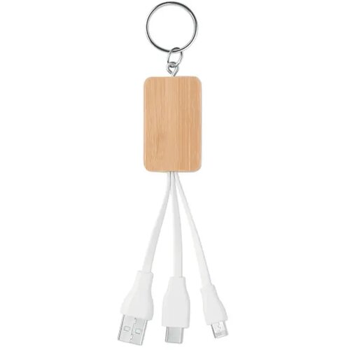 3-in-1 bamboe oplaadkabels Clauer hout
