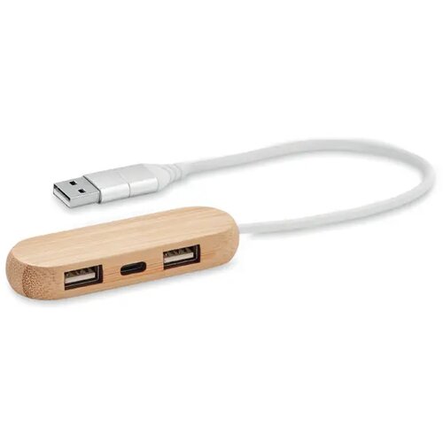 3-poorts usb-hub Vina c hout