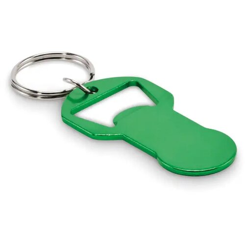 Alu sleutelhanger flesopener Clave groen