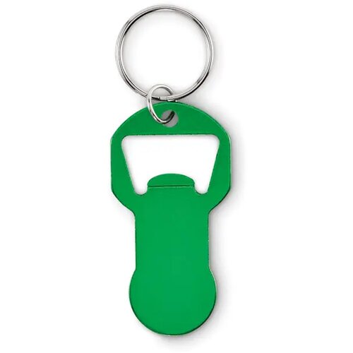 Alu sleutelhanger flesopener Clave groen