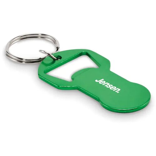 Alu sleutelhanger flesopener Clave groen