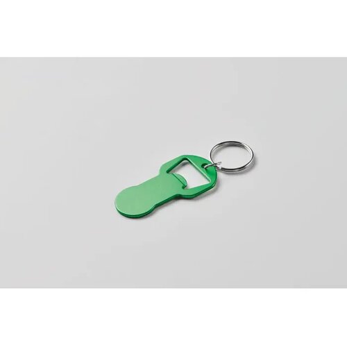 Alu sleutelhanger flesopener Clave groen