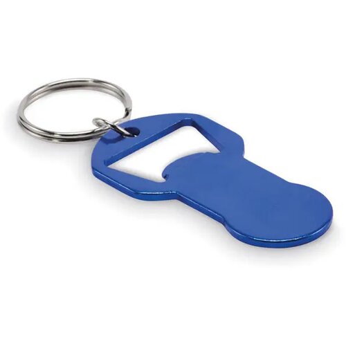 Alu sleutelhanger flesopener Clave blauw