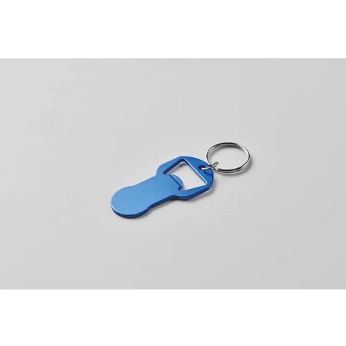 Alu sleutelhanger flesopener Clave blauw