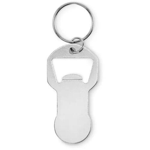Alu sleutelhanger flesopener Clave zilver
