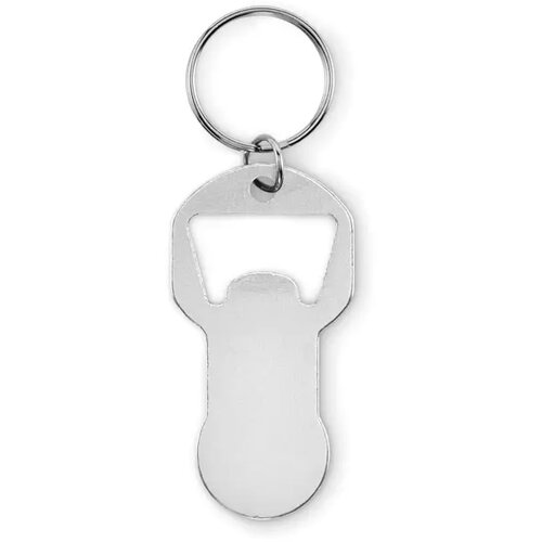 Alu sleutelhanger flesopener Clave zilver