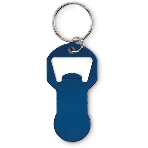 Alu sleutelhanger flesopener Clave marineblauw