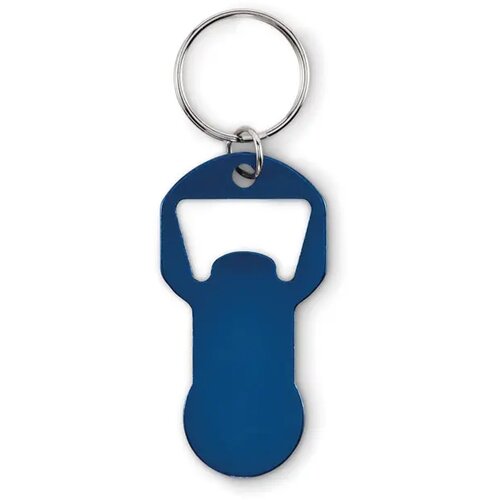 Alu sleutelhanger flesopener Clave marineblauw
