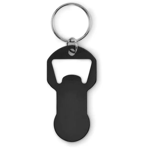 Alu sleutelhanger flesopener Clave zwart
