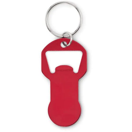 Alu sleutelhanger flesopener Clave rood