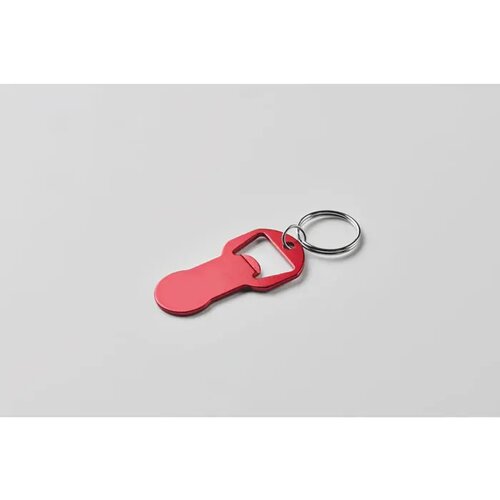 Alu sleutelhanger flesopener Clave rood