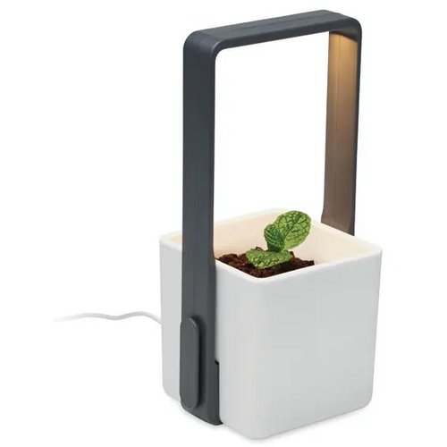 Binnentuin met led lamp Lushlet wit