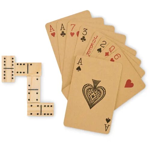 Domino en kaarten set Domi&cards hout