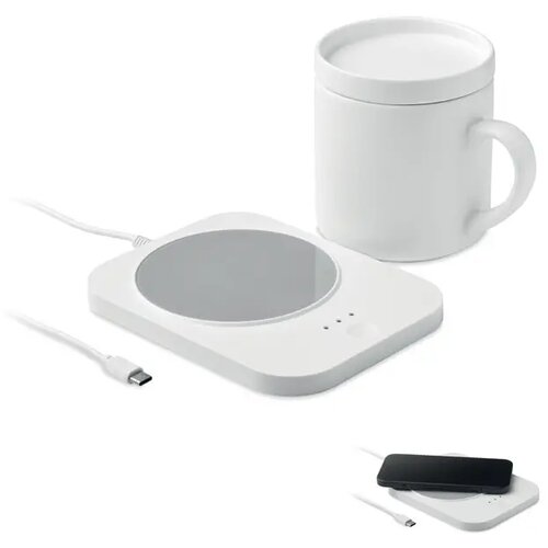 Draadl mokwarmer & oplader set Siroter wit