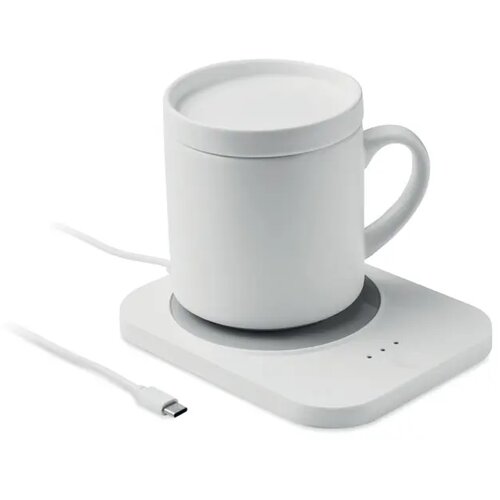 Draadl mokwarmer & oplader set Siroter wit