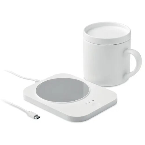 Draadl mokwarmer & oplader set Siroter wit