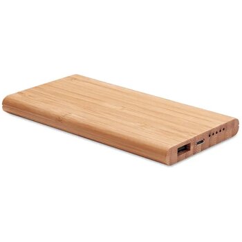 Draadloze bamboe powerbank Arena hout Draadloze bamboe powerbank Arena hout