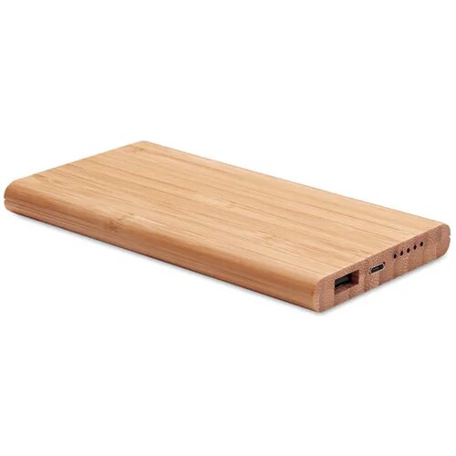 Draadloze bamboe powerbank Arena hout